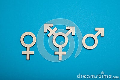 Transgender symbol, activism and rights. Civil trans, bisexual concept Stock Photo