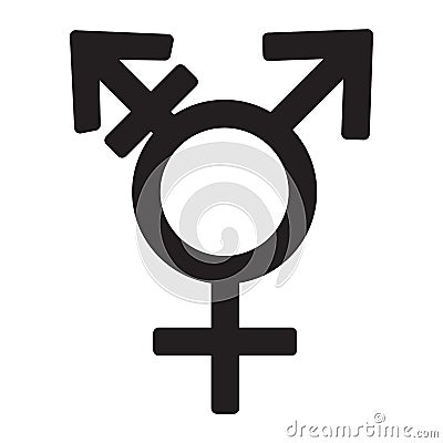 Transgender symbol icon sign isolated on white, vector illustration Vector Illustration