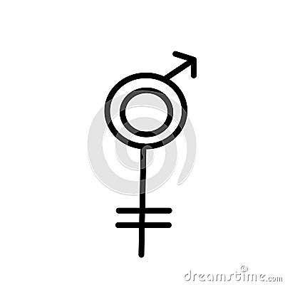 Transgender symbol icon vector sign and symbol isolated on white background, Transgender symbol logo concept Vector Illustration