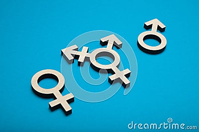 Transgender symbol, intersex activism. Trans woman Stock Photo