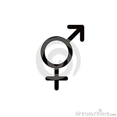 Transgender symbol line icon, vector illustration Cartoon Illustration