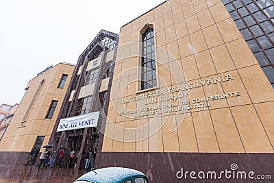 The Transilvania University of Brasov facade Editorial Stock Photo