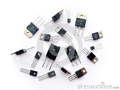 Transistor semiconductor electronics bunch Stock Photo