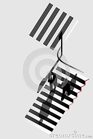 Transition of cross-walk into staircase Vector Illustration
