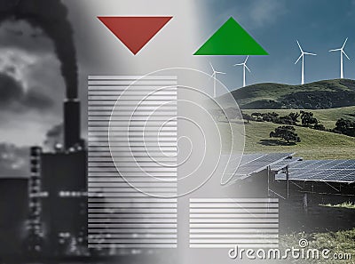 energy transition from fossil fuel to green energy Stock Photo