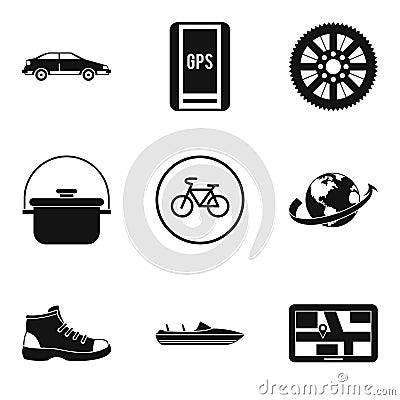 Transition icons set, simple style Vector Illustration