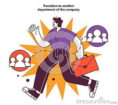Transition to another department of the company opportunity Vector Illustration
