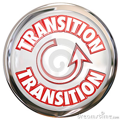 Transition Word White Button Icon Change Process Cycle Stock Photo