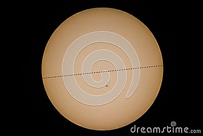 Transits of Mercury, Mercury Transit in Front of the Sun Stock Photo