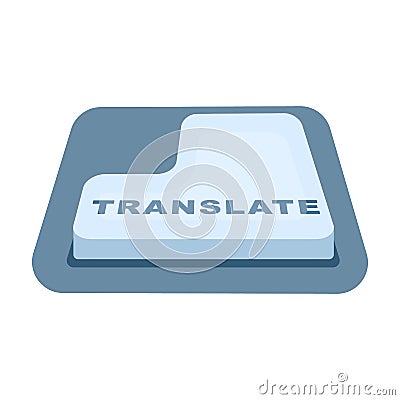 Translate button icon in cartoon style isolated on white background. Interpreter and translator symbol stock vector Vector Illustration