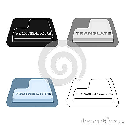 Translate button icon in cartoon style isolated on white background. Interpreter and translator symbol stock vector Vector Illustration