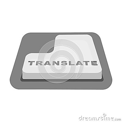 Translate button icon in monochrome style isolated on white background. Interpreter and translator symbol stock vector Vector Illustration