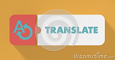 Translate Concept in Flat Design. Stock Photo