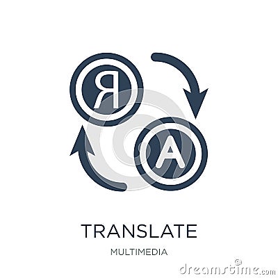 translate icon in trendy design style. translate icon isolated on white background. translate vector icon simple and modern flat Vector Illustration