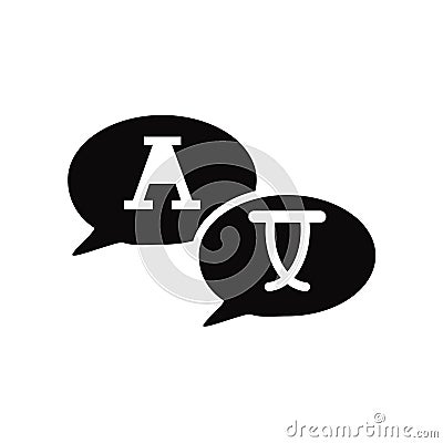 Translate icon vector isolated on white background, Translate sign , black symbols Vector Illustration