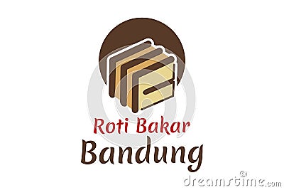 Translation: Bandung specialty toast. Logo for Bandung`s typical Baked bread culinary Vector Illustration