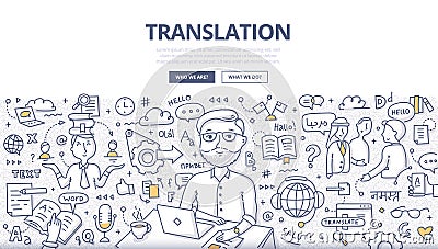 Translation Doodle Concept Vector Illustration