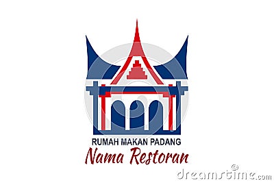 Translation: Restaurant Name, Padang Cuisine. Vector logo. Vector Illustration