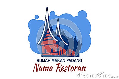 Translation: Restaurant Name, Padang Cuisine. Vector logo. Vector Illustration