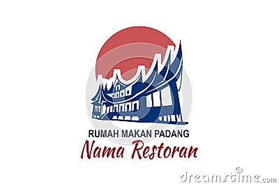 Translation: Restaurant Name, Padang Cuisine. Vector logo. Vector Illustration