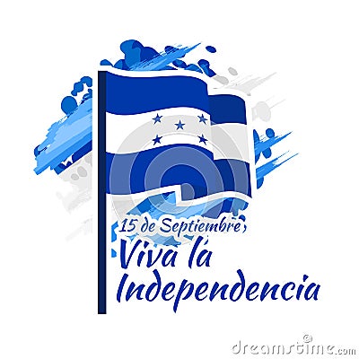 September 15, Independence Day of Honduras Vector Illustration