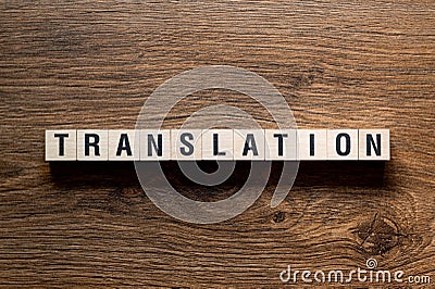 Translation - word concept on building blocks, text Stock Photo