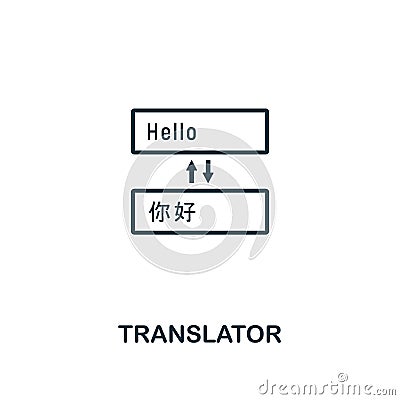 Translator icon. Creative element design from tourism icons collection. Pixel perfect Translator icon for web design, apps, Stock Photo