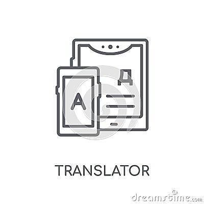 Translator linear icon. Modern outline Translator logo concept o Vector Illustration