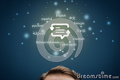 Translator professional and multilingual person concept Stock Photo