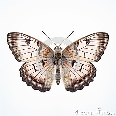 Translucent Layers: Dingy Skipper Butterfly With Pale Pink And Black Wings Stock Photo