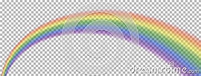 Translucent rainbow arcing from afar to the foreground Vector Illustration
