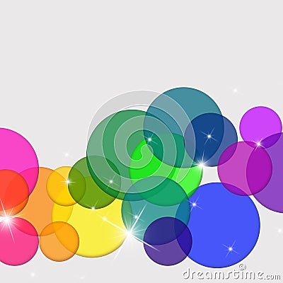 Translucent Rainbow Colored Circles Illustration Cartoon Illustration