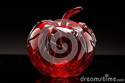 Translucent Red apple glass. Generate Ai Stock Photo