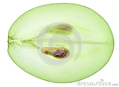 Translucent slice of green grape fruit Stock Photo