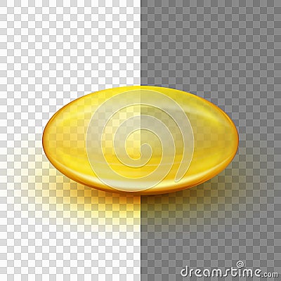 Translucent soft gel capsule. EPS 10 Vector Illustration