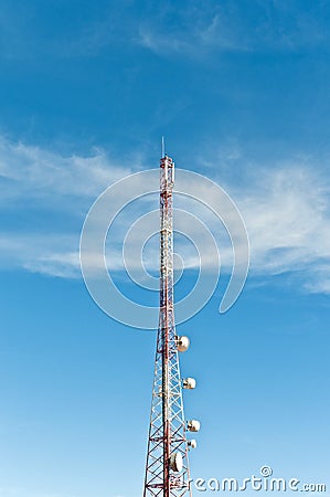 Transmission antenna on a clear sky Stock Photo