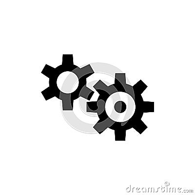 Transmission Cog Wheels Flat Vector Icon Cartoon Illustration