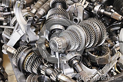 Transmission steel gear boxes Stock Photo