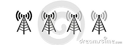 Transmitter antena icon set. Signal antena vector Vector Illustration