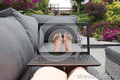 Transparant laptopscreen Stock Photo