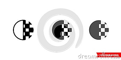 Transparency icon of 3 types color, black and white, outline. Isolated vector sign symbol. Vector Illustration