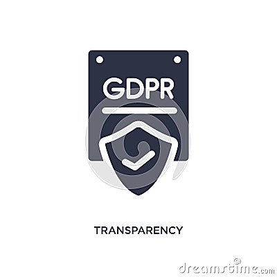 transparency icon on white background. Simple element illustration from gdpr concept Vector Illustration