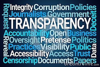 Transparency Word Cloud Stock Photo