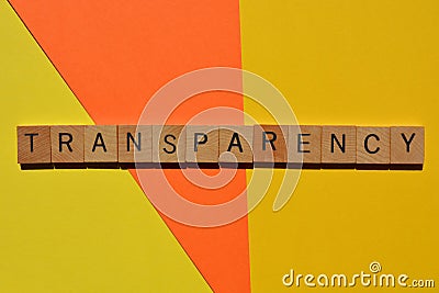 Transparency, word as banner headline with copy space Stock Photo