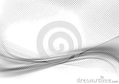 Transparent abstract modern halftone grey wave swoosh layout Vector Illustration