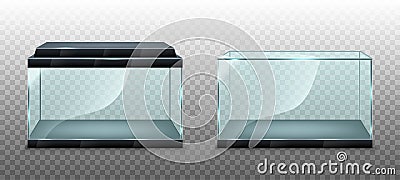 Transparent aquarium, vector illustration isolated. Vector Illustration