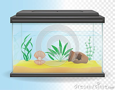 Transparent aquarium vector illustration Vector Illustration