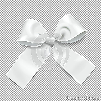 Transparent background with silver bow, holiday Stock Photo