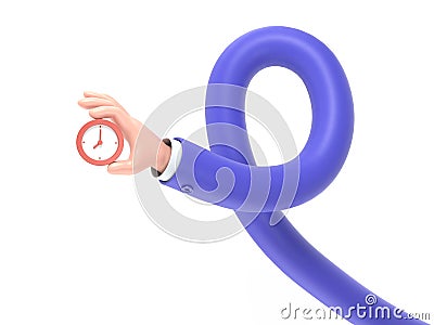 Transparent Backgrounds Mock-up. Cartoon hand with a stopwatch.Supports PNG files with transparent backgrounds Stock Photo