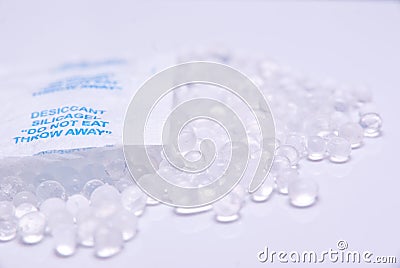 Transparent balls silicate gel Stock Photo